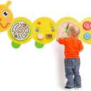 Monlurd Caterpillar Montessori Busy Board,Sensory Board,Educational Toys,Activity Cube,Wall Toys,Daycare Furniture,Playroom Furniture,Interactive Toys,Wooden Toys,Learning Toys,Boys and Girls 6 M+