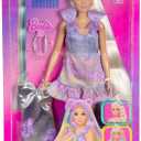 Barbie Fun & Fancy Doll & Accessories, Blonde Fashion Doll with Extra-Long Hair & 2 Looks, Including Silver Metallic Dress & Hair Extension