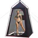 Camping Shower Tent, Portable Outdoor Privacy Shelter for Showering & Changing, 7.2 FT Easy-Setup Toilet Tent with Floor & UPF 50+, Ideal for Hiking, Fishing, Beach (Black)