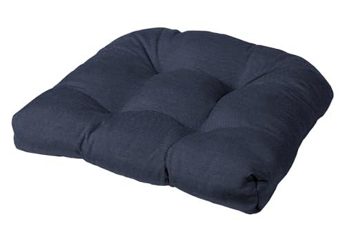 Cushion Source Tufted Chair Cushion | Rounded Back Corners | 21" x 19" x 4" Seat Cushion | No Ties | Indoor/Outdoor | Multiple Sunbrella Fabric Options Available (Sunbrella Spectrum Indigo)