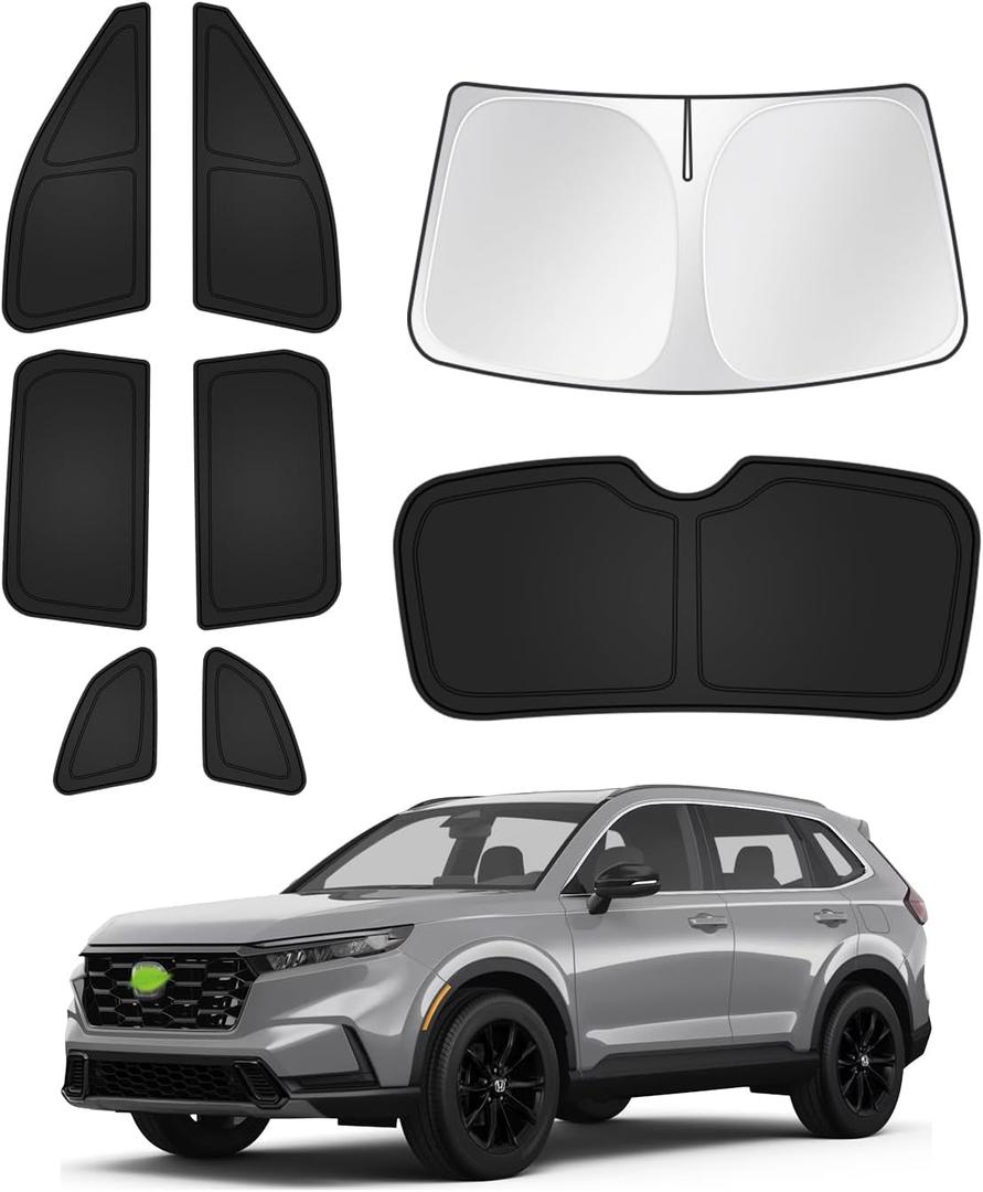 Canvcle Sunshades for Honda CRV 2023-2025 2026 CR-V Accessories Windshield Sun Shade Side Rear Window Shade Cover Sun Visor Shield Privacy Protection Keep Vehicle Cool Black 8PCS