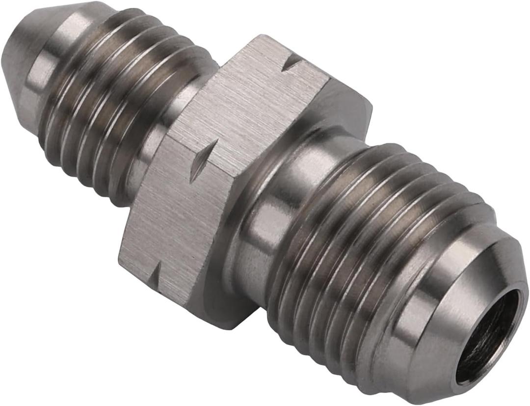 3AN Male to M12x1.0 Male Stainless Steel Brake Clutch Fuel Oil Fitting Adapter Coupler