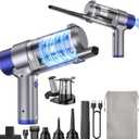 JONYJ Handheld Car Vacuum Cleaner Cordless, 16000PA Hand Held Vacuum Portable, 2 in 1 Air Duster and Mini Vacuum Cleaner Rechargeable with Led, Multi-Nozzles & Washable Filters for Home Office Car Pet