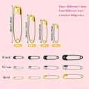 3 x 600 Pcs Safety Pins Assorted, 4 Sizes Large and Small Safety Pins for Clothes,Black Gold Silver Safety Pin Rust Resistant for Art,Crafts, Sewing and Jewelry Making