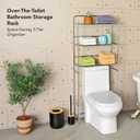 Display By Jack Over-The-Toilet Bathroom Storage Rack, 3-Tier Space-Saving Organizer – Metal Shelf Unit for Towels, Toiletries, and Bathroom Essentials