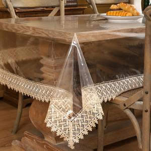 Walrus Clear Vinyl Tablecloth Protector Waterproof/Oil-Proof Plastic Square Transparent Sheet Table Cover (54X54 Inch)