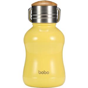 YOHKOH Mini Vacuum Insulated Water Bottle With Bamboo Lid - Stainless Steel Thermos Water Bottle for Women Girls Kids, Metal Sports Hot and Cold Water Bottle Leak-Proof BPA-Free (6.4oz,Yellow)
