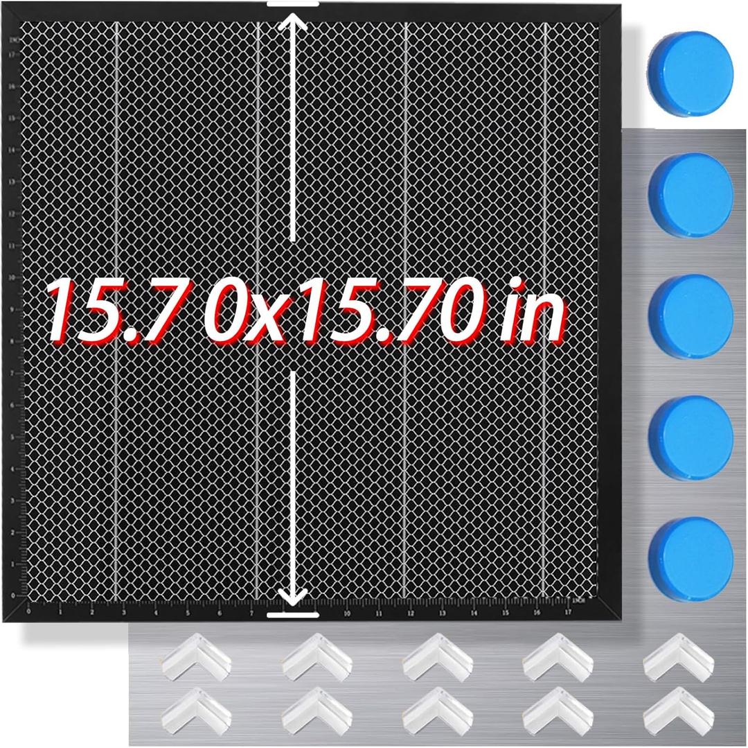 YOOPAI Honeycomb Laser Bed 400x400mm Honeycomb Working Table with Aluminum Panel for Laser Cutter Engraver Accessories, Desktop Protection, Fast Heat and Smoke Dissipation 15.7"x15.7"