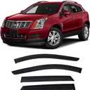 Original Side Window Wind Vent Deflector fit for 2010-2016 Cadillac SRX,4pcs Dark Smoke Outside Mount Sun Rain Guards Set,Tape-On Nice Window Visor CL4P01