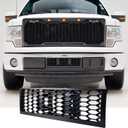 Front Bumper Mesh Grille Compatible with Ford F150 2009-2014 Lower Center Bumper Grill ABS Grilles Matte Black
