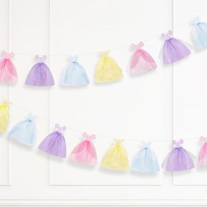 Cheerland Ball Gown Princess Party Banner Royal Theme Decorations Dress Cutout Garland for Birthday Girls Sleepover Baby Shower Gender Reveal Classroom Decor Tea Party Celebrations and Supplies 2 pcs