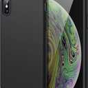 JETech Silicone Case for iPhone X, iPhone Xs, 5.8-Inch, Silky-Soft Touch Full-Body Protective Case, Shockproof Cover with Microfiber Lining (Black)