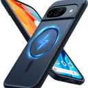 TORRAS Upgraded Magnetic Shockproof for Google Pixel 9 Pro Case & Pixel 9 Case, [Fit for MagSafe][16FT Mil-Grade Drop Protection] Translucent Slim Protective Phone Case for Pixel 9 Pro, Black