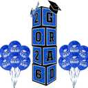 Graduation Decorations 2026 Set - So Proud of You - Class of 2026 Balloon Boxes for Memorable Grad Party Supplies, Indoor/Outdoor Congrats Grad Home Door Dcor Essentialsblue and black