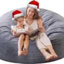 Large Bean Bag Chair for Adults/Kids with Filling, 3 ft Memory Foam Bean Bag Chairs with Filler Included, Ultra Soft Dutch Velvet Fabric, Bean Bag for Living Room - 3 Foot,Dark Gray (Fog Grey)