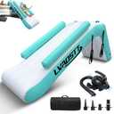 Pontoon Waterfall Slide, Inflatable Water Boats Slide Island for Adults Kids Summer Lake Party