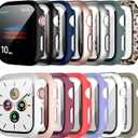 14 Pack Case with Tempered Glass Screen Protector for Apple Watch 38mm Series 3/2/1,anotch Slim Guard Bumper Full Coverage Hard PC Protective Cover HD UltraThin Cover for iWatch 38mm Accessories