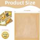 40 Pack Bakery Bags with Window, 7.3x7.9 Inch Kraft Paper Food Bags for Cookies, Donut, Egg Sandwich, Waffle Cake Packaging