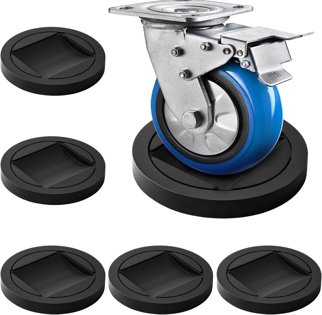 Bed Stoppers to Prevent Sliding - 6 Pack Furniture Wheel Stopper for Hardwood Floor - Rubber Bed Frame Stopper Caster Cups fit All Wheels of Furniture, Sofa, Bed, Chairs