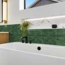 DEWOO Peel and Stick Subway Backsplash Green Kitchen Bathroom Rectangle Self Adhesive Wall Tile Brick (10-Sheet, 12"12")