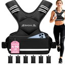 BAGAIL Adjustable Weighted Vest for Women 4-10lb Comfortable U-Neck Rucking Vest with 6 Removable Weights, Storage Pocket and Reflective Strips for Walking, Jogging, Weight Loss