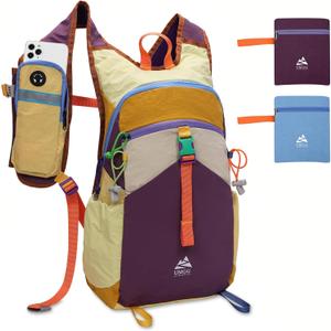 15L Small Hiking Backpack Travel Daypack Colorful Lightweight Packable Foldable Casual Backpack for Women Men