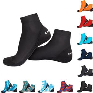 OMGear Water Socks Sand Proof Booties Quick Dry Swim Dive Socks for Sand Soccer Beach Volleyball (Medium, Black02)