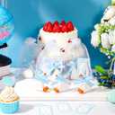 Leinuosen 6 Pcs Wooden Silly Goose Decorations, Cute Handmade Goose with Bow for 1st Birthday, Nursery, Tiered Tray, Desk & Shelf Decor Baby Shower Party Decor Favors(Blue)