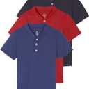 3 Pack Boys' Polo Shirts Short Sleeve Jersey Cotton School Uniform Golf | Available in Sizes 4-18, Dress Shirt, Collared, Church, Everyday Wear, Solid, Poli, Performance, Royal; Soft Cotton & Tagless (XXXL)