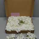 White Hydrangea Artificial Flowers Bulk, 40 Pcs Faux Hydrangea Flowers Heads, Artificial Fake Silk Hydrangea Flowers with Stems, White Flowers Artificial for Decoration Wedding Dcor