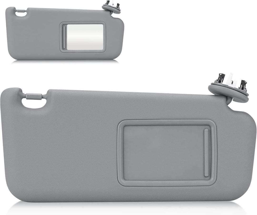 Right Passenger Side Sun Visor for Toyota RAV4 2006 2007 2008 2009 2010 2011 2012 2013, Replace for 74310-42452-B2, Grey Right side Sun Visor with Light