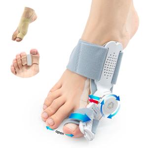 3-in-1 Adjustable Bunion Corrector for Women & Men, Orthopedic Bunion Splint for Hallux Valgus Pain Relief, Big Toe Separator, Adjustable Day/Night Support, Comfortable Hammer Toe Straightener(1 Set)