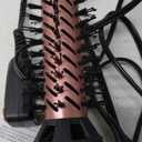 Mooqlizz Rotating Hair Dryer Brush, 3 in 1 Round Hot Air Spin Brush Set, Volumizer Blow Dryer Brush with 2 Brushes and Concentrator, Pink Black