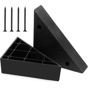Hordion 8PCS Triangle Couch Legs Replacement, Plastic Furniture Legs Black | 5.71"×5.71"×1.6", Sofa Feet with Screws for Chair Coffee Table Cabinet