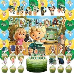 42Pcks Party Supplies Pack IncludesBannerCake TopperBlackdrop,Balloons for party Decoration