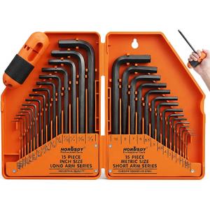 HORUSDY 32-Piece Hex Key Set with Another Torque Handle, Allen Wrench Set Inch/Metric MM(0.7mm-10mm) SAE(0.028"-3/8)