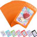ANZNKU 100 Pack Mylar Bags Reasealable Holographic Bags, Smell Proof Bag Zipper Pouches with Clear Window, Jewelry Candy Sealable Goodie Bag for Packaging Sample Party Favor (Orange, 7.1 x 10.2 Inch)