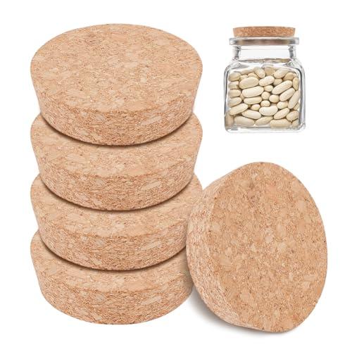 BENECREAT  Cork Bottle Stoppers, Tapered Design, Beige, 3.15in Diameter, Ideal for Wines, Decorative Bottles, DIY Crafts, PCS 4