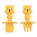 Bumkins Disney Baby Utensils Set, Chewtensils Silicone Spoons for Dipping, Self-Feeding, Baby Led Weaning, Trainer Learning First Stage Stage Eating, Fork and Spoon, Babies 6 Months, Winnie the Pooh
