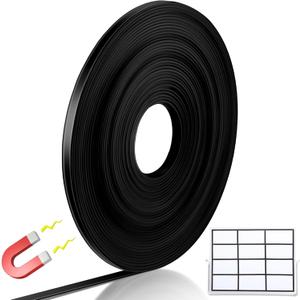 Black Magnetic Tape Roll Thin Strips, 1/4 inch x 60 feet Magnetic Board Dividers Whiteboard Graphic Decorative Tape Marking Line for Classroom Office Art Accessories