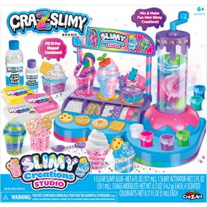CRA-Z-Slimy Scented Slimy Creations Studio, Dessert & Drink Slime Making Kit with Mixing Station, 10 Mini Containers & Colorful Scents, DIY Slime Lab for Kids Ages 6+