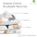 100% Cotton 210TC Salt Earth Kids Bedsheet,Twin Sheets Set for Toddler bed, 3 Piece Bedding Set Including Flat Sheet, Fitted Sheet, and Pillowcase, Themed Sheets for a Playful Kids Bed (Jungle Safari)