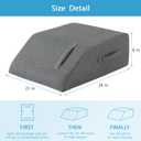MEGCXIT Leg Pillow Elevation Blood Circulation, Leg Wedge for Elevation for Swelling, Leg Elevating Pillow for After Surgery, Memory Foam Foot Knee Pillow for Back Sleeping 24×22×8 Inch Dark Grey