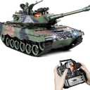 Supdex 1:18 RC Tank, 2.4Ghz German Leopard II Remote Control Tank Model Toys, Battle Army Tank 15 Channel with Smoke Light and Sound, Military Toy for Adults and Kids That Shoots BBS, 40 cm x 23 cm x 30 cm