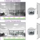 6 Pack 2x2 LED Flat Panel Light Drop Ceiling Office Fixture 5 CCT 3000K-6500K Adjustable & 5 Wattage 15W-20W-30W-40W-50W Selectable, 0-10V Dimmable，Flush Mount Ceiling Light