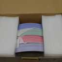 Elk and Friends Kids 7.8 Porcelain White Plates with Silicone Sleeves | Suitable for Babies/Toddlers | Microwave & Dishwasher Safe | Non Slip Dinnerware | Snack Dishes | 4 Pack (Blush/Lilac/Sage/MistyBlue)