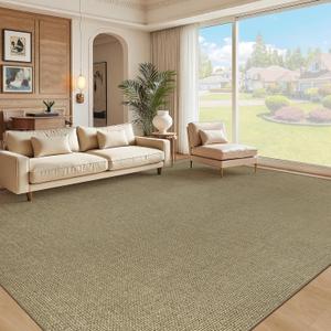 Easy Jute Rug 9x12 Natural Rugs: Washable Woven Area Rug Non Slip Non Shedding Indoor Outdoor Carpet Large Rugs for Living Room Bedroom Dining Room Farmhouse Patio (9'x12' Natural)