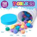 Tub Works Bath Color Fizzies, 150 Count | Nontoxic & Fragrance-Free | Fizzy, Bath Color Tablets for Kids | Create Colorful Water Water Tablets in 7 Colors for Variety | Bath Bombs for Kids Bathtub