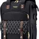 Backpack for Women, School Backpacks for Teen Girls, Large Wide Open Backpack with USB Charging Port, 15.6 Inch Work Laptop Backpack, Black