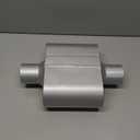 Universal Mufflers, Performance Automotive Exhaust Muffler, Single Chamber center in/center out, silver (2.5")